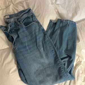 Abercrombie & Fitch Curve Love Light Blue High Rise The Mom Jeans